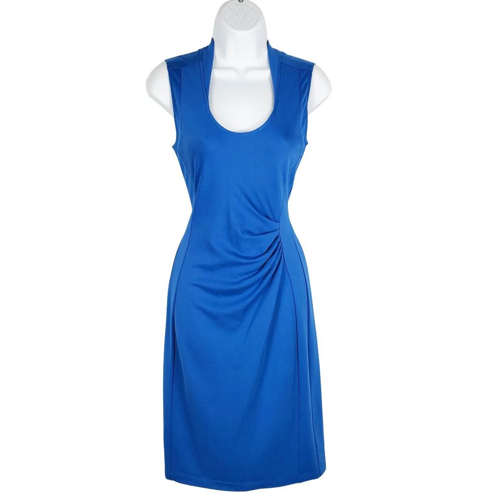 Kenneth Cole New York NWT Helice Stretch Knit Midi Dress Blue Women's Size 2